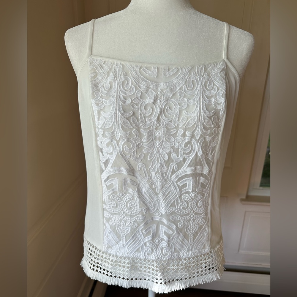 Sisley White Boho Embroidered Tank - Picture 1 of 6